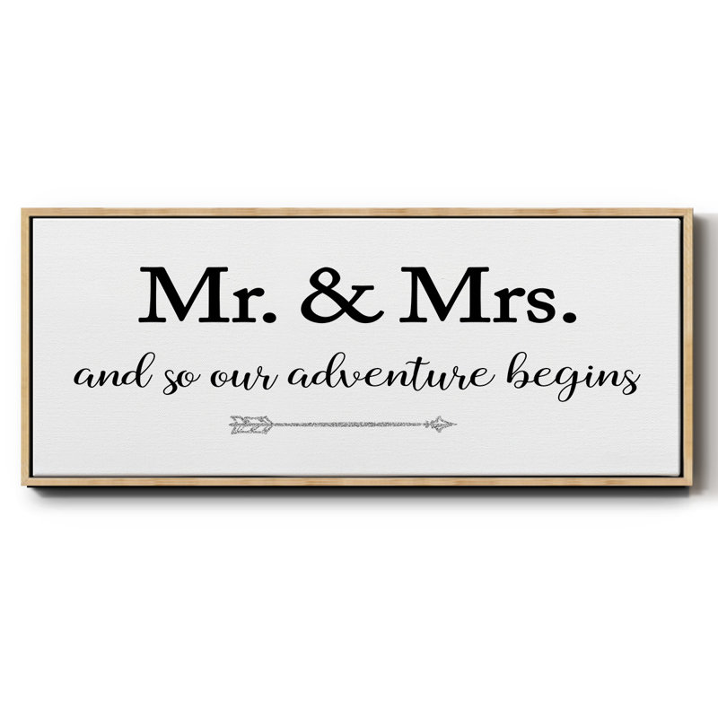Mr. and Mrs.- Framed Canvas, 8" H x 20" W