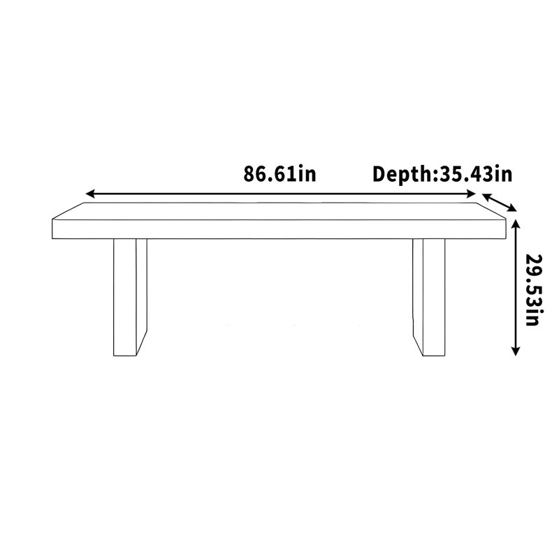 Bureau, salle d'étude, ordinateur personnel, bureau, H 29,53 po x l 86,61 po x P 35,43 po
