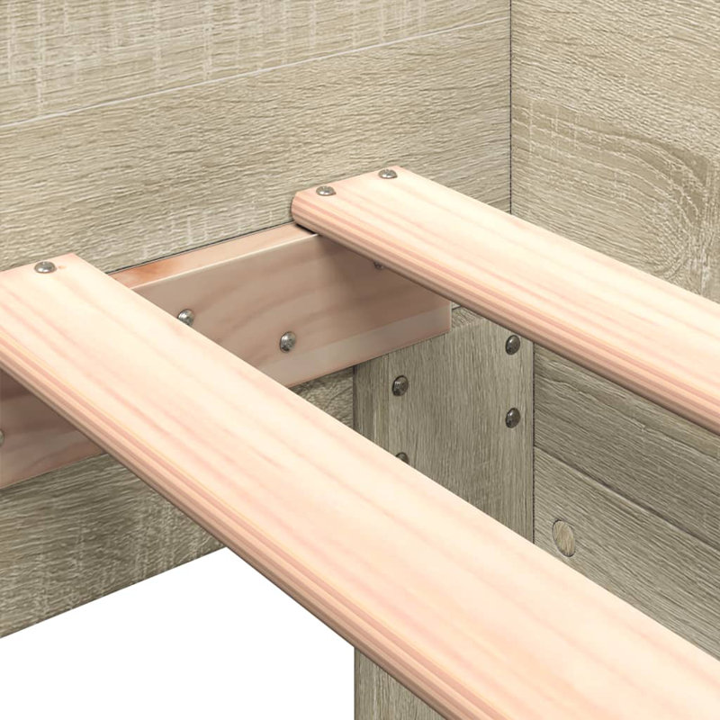 Bed Frame Without Mattress Engineered Wood, 203 x 102 cm, Sonoma oak