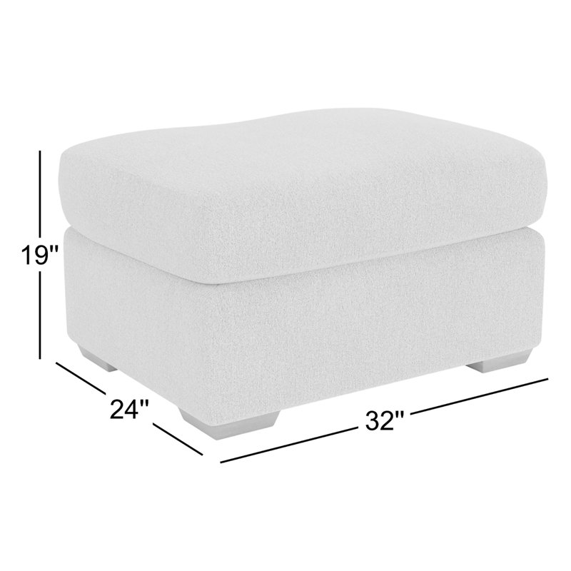 Square Ottoman, Gray Polypropylene/Olefin