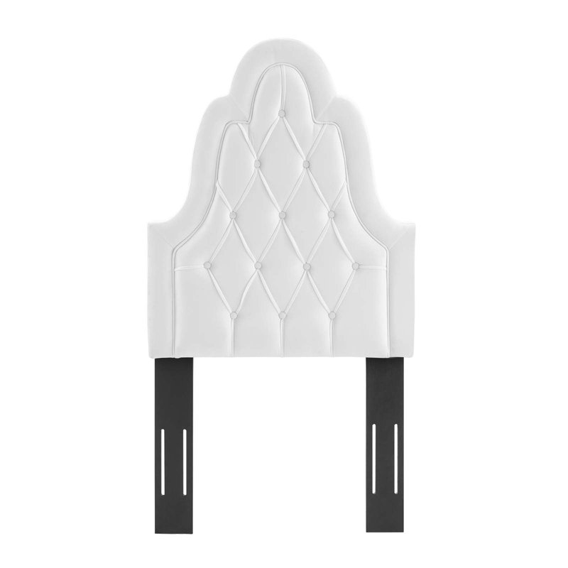 Augustine Tufted Performance Velvet Headboard, Twin, White