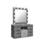 Ensemble coiffeuse et tabouret gris Lorena
