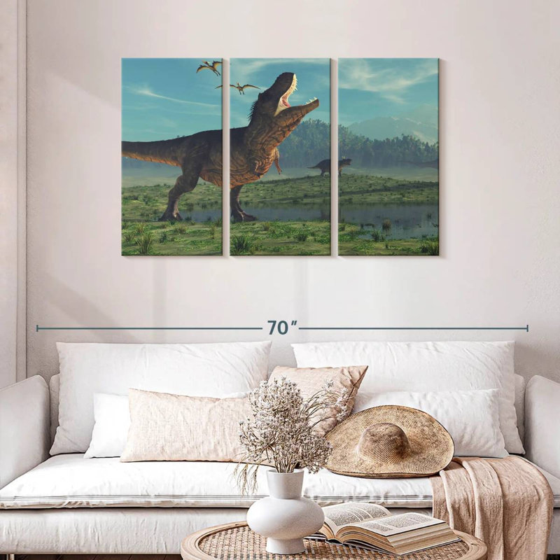 Dinosaures de l'ère jurassique Brampt, H 28 po x l 45 po