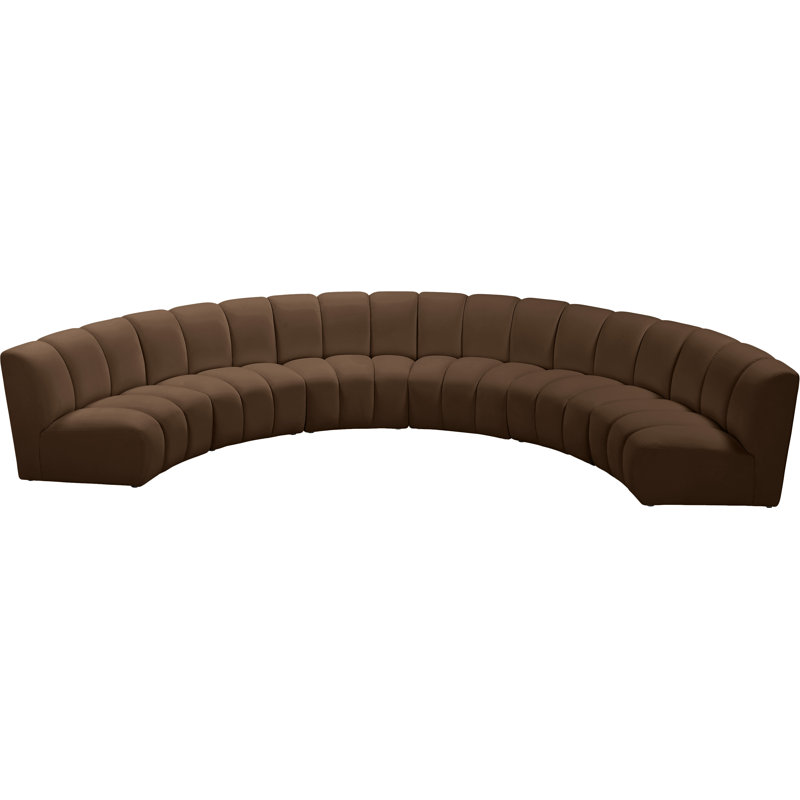 Canapé modulaire en velours Infinity, Velours brun, 6 pièces