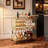 Bar Cart, 3 Tiers Home Kitchen Serving Carts, Modern Rolling Utility Station on Wheels, Drink Beverage Trolley with Tempered Glass Shelves, Wine Rack, Glass Holder, for Living Dining Room, Gold