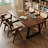 Tan Rectangular Solid Wood+Iron desk-109306510