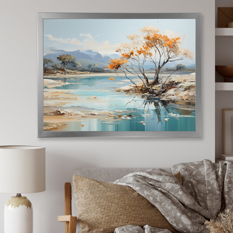 Impression sur toile Rivers, H 24 po x l 32 po x P 1 po, Cadre simple argenté