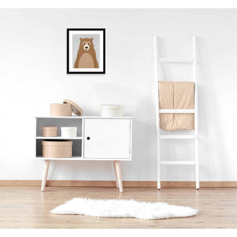 Adhésif décoratif Cheery Bear, H 24,5 po x l 20,5 po x P 0,6 po, Encadré plat noir