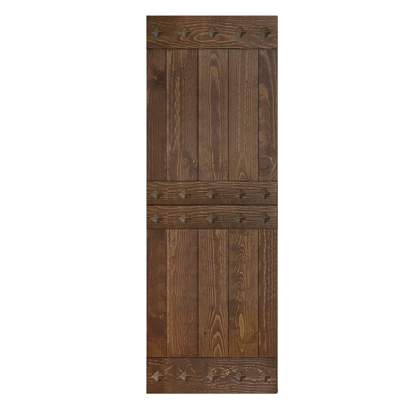 Mid-Century Modern 84" Dark Walnut Solid Wood Barn Door Slab