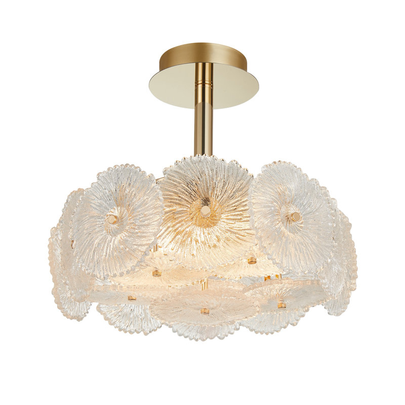 Plafonnier semi-encastré 6 lumières Bloom - Laiton