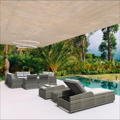 Almanza 12 - Person Patio Conversation Set with Cushions