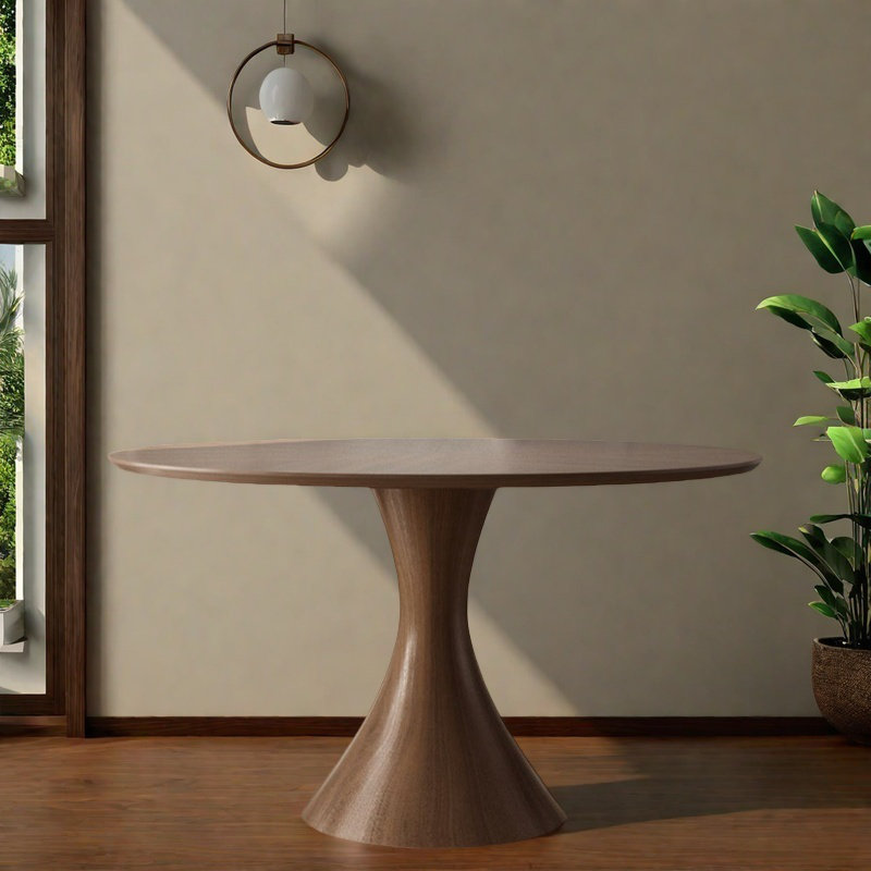 Table de salle à manger en bois massif multicouche pour des repas confortables., H 29,53 po x L 53,15 po x l 53,15 po