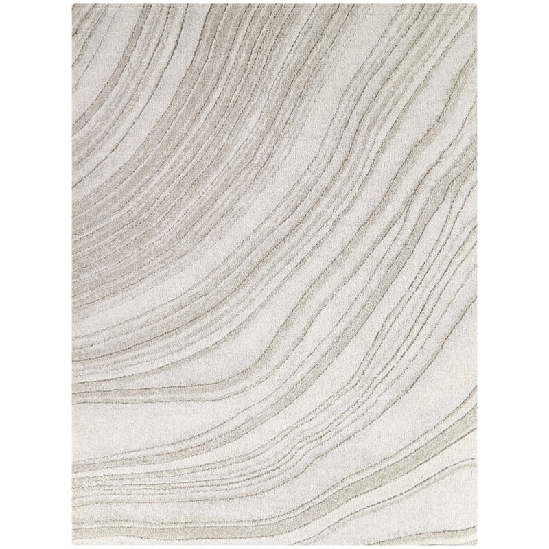 Rixon Cream Abstract Modern Area Rug, Rectangle 5'3" x 7'