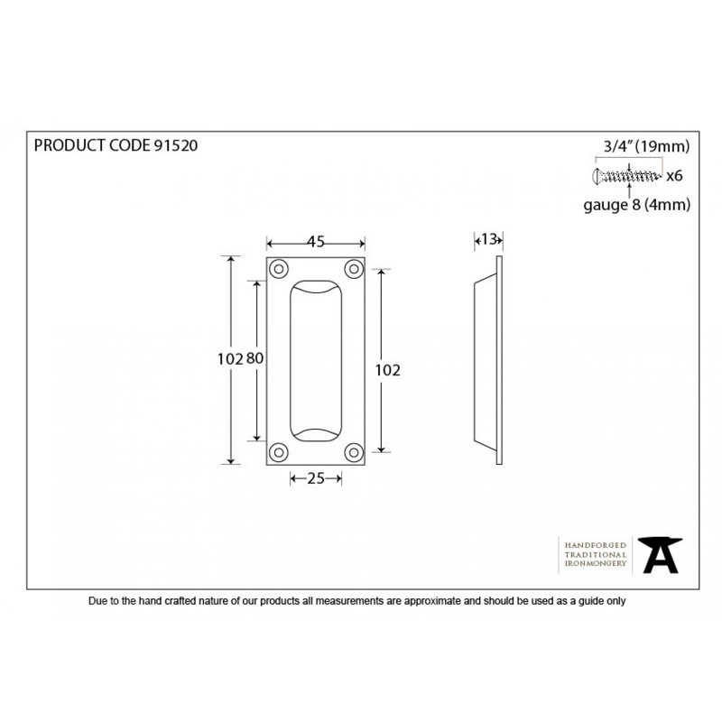 Flush Handles 9.2 cm centre Recessed Handle, Polished Nickel