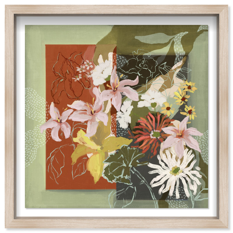 Parts of me Shadowbox Abstract Print by Oliver Gal, Black Frame, 12 x 12, 13.5"H x 13.5"W, Natural Oak Shadowbox
