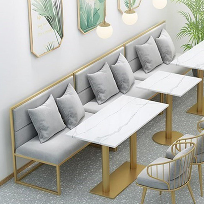 Banc rembourré en mélange de polyester, Gris clair