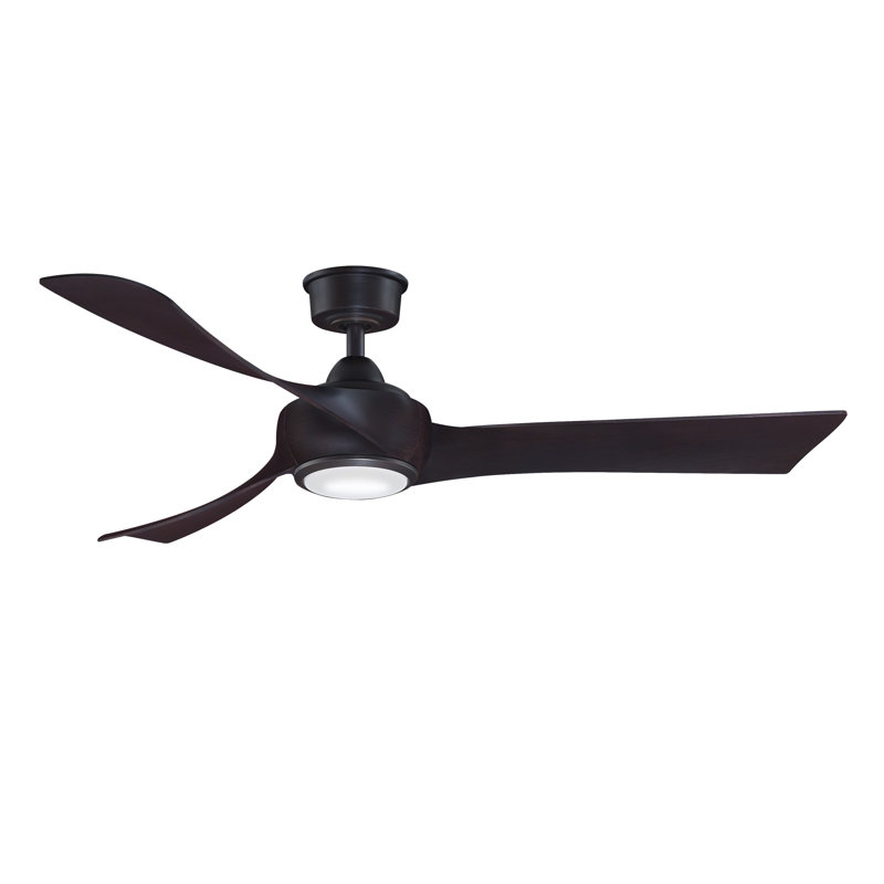Wrap Custom 56 inch Indoor/Outdoor Ceiling Fan with LED CCT Select Light Kit - Dark Bronze with Dark Walnut blades