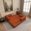 Canapé-lit convertible avec oreiller cylindrique, canapé-lit pliant en velours côtelé avec cadre de forme fixe, canapé-lit de salon pour salon, chambre à coucher, studio de détente (rouge orange)