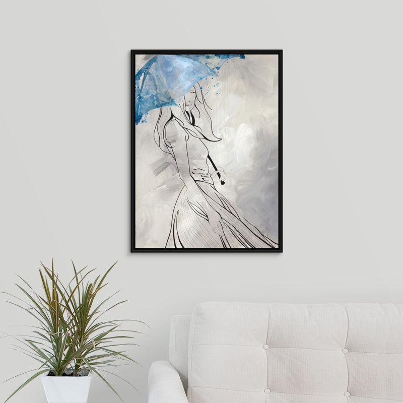 « new mode plate i », peinture sur toile, H 25,7 po x l 19,7 po x p 1,75 po, Cadre flottant noir