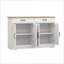 Armoires, buffet de rangement blanc cassé 47,95 po avec 2 tiroirs et 4 portes pour le salon / la salle à manger | Bois aggloméré | Cuisine