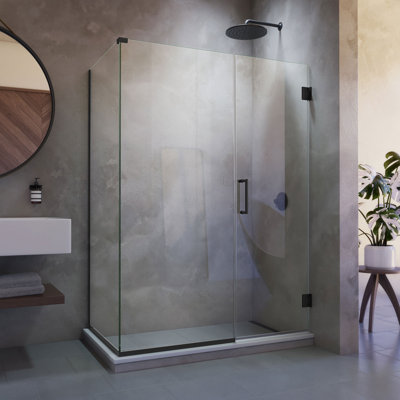 Cabine de douche à charnière sans cadre DreamLine Unidoor Plus l 55 1/2 po x P 34 3/8 po x H 72 po