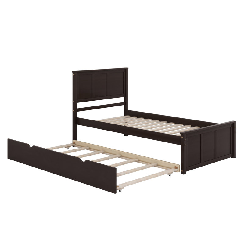 Lit plateforme avec lit gigogne, Espresso