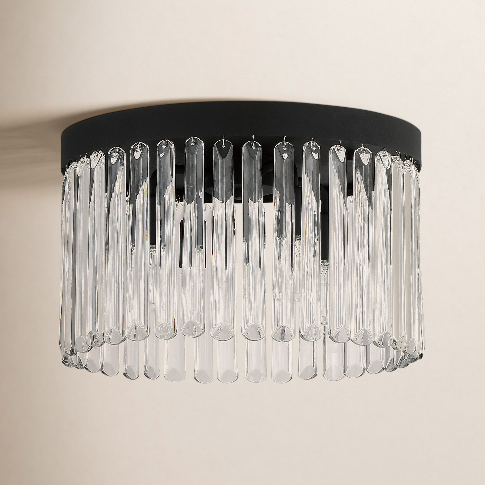 4-Light Modern Gold Flush Mount, Black
