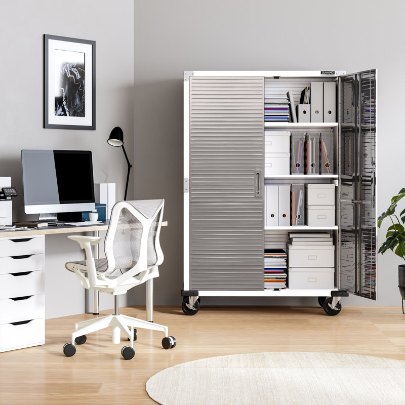 Seville Classics UltraHD Storage Cabinet, 48" W x 18" D x 72" H, White