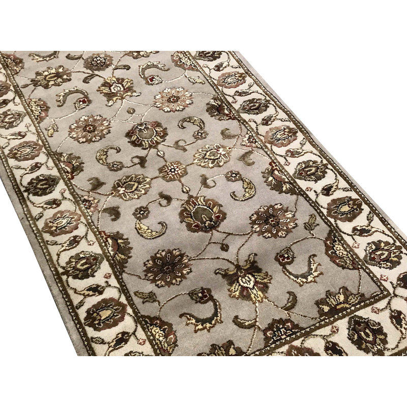 Hand-Knotted High-Quality Camel and Ivory Runner
