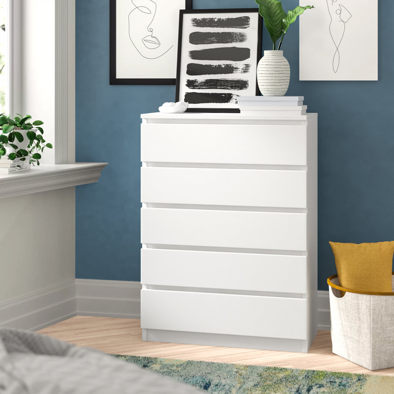 Tonya 5 Drawer 70cm Chest of Drawers, White