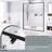 56-60"W X 74"H Framed Pivot Shower Door | Open Outside | Stop At 105 Degrees | 5/16" Tempered Glass | Matte Black-124814920