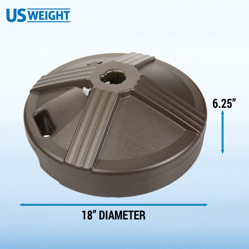 Poids américain: 50 lb Base de parasol ronde en béton préfabriqué pour l'extérieur en bronze, Bronze