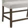 Winston Porter Dublyn Counter Bench with Upholstered Back and Grey Fabric in Brown