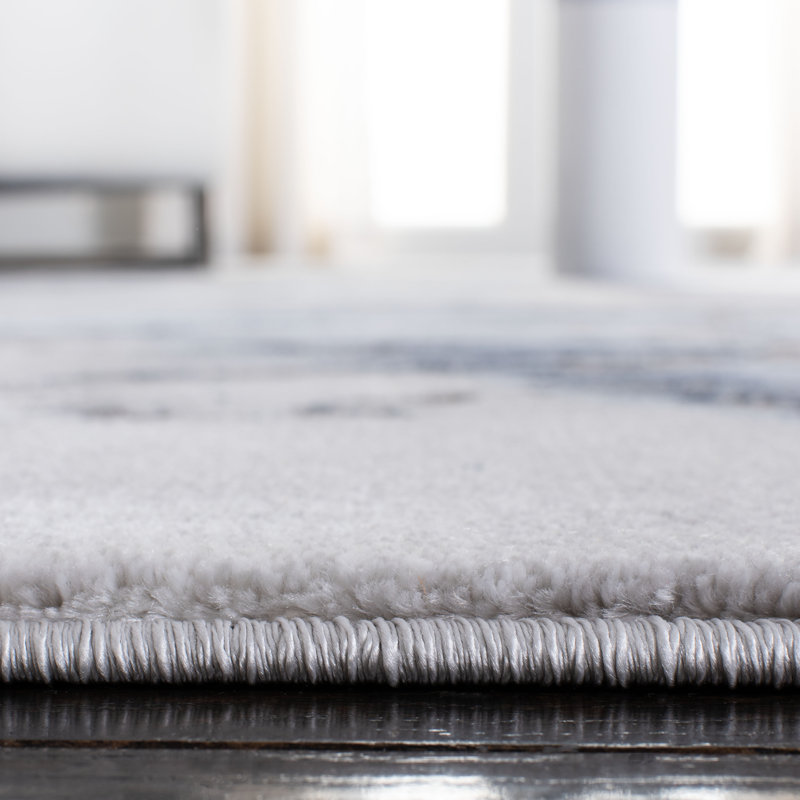 John-Paul Craft Performance Abstract Rug, Runner 2'3" x 8', Gray/Blue