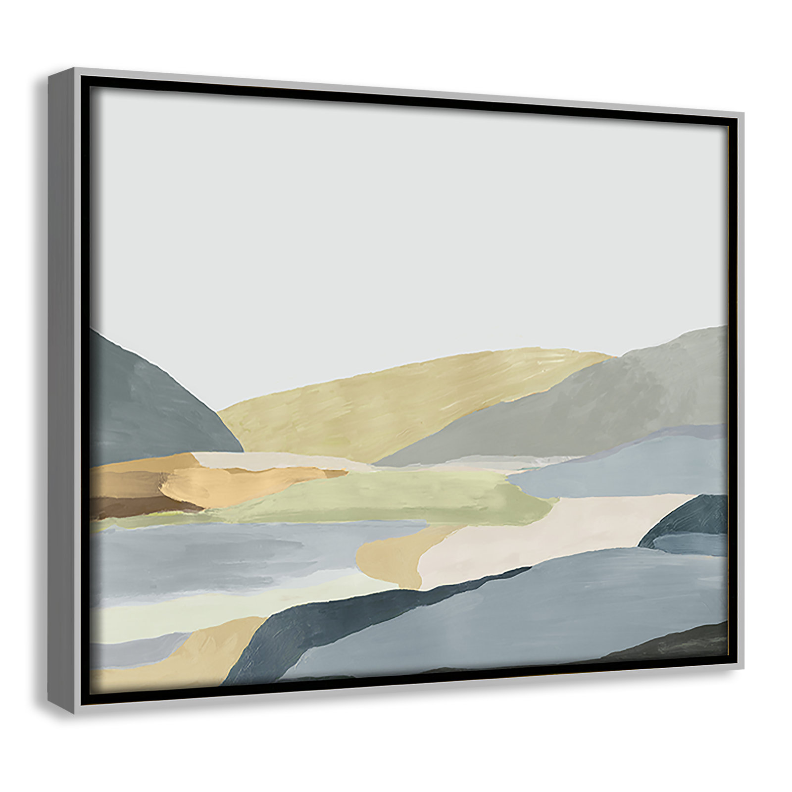 Blair "Warm Hills II" Painting, 9.5" H x 11.5" W x 2" D, Silver Canvas