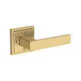 Sharpe Privacy Lever with Stepped Square Rose in Satin Nickel