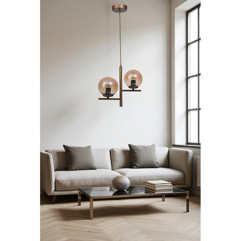 Lustre, Miel / or, Deux lumières, 2 niveaux