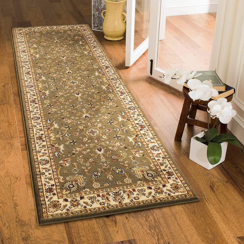 Classic GC_VIN5008 Green 2 Ft. 7 In. X 7 Ft. 3 In. Area Rug, Runner 2'8" x 7'4"