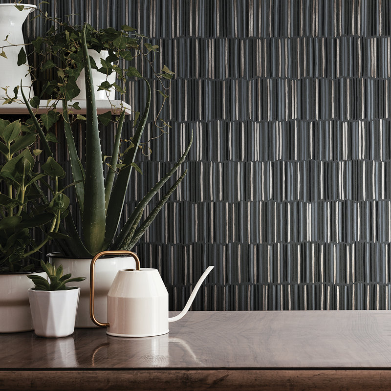 12" x 24" Porcelain Patterned Wall & Floor Tile, Black