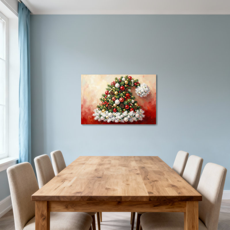 Arbre de Noël avec ornements et neige