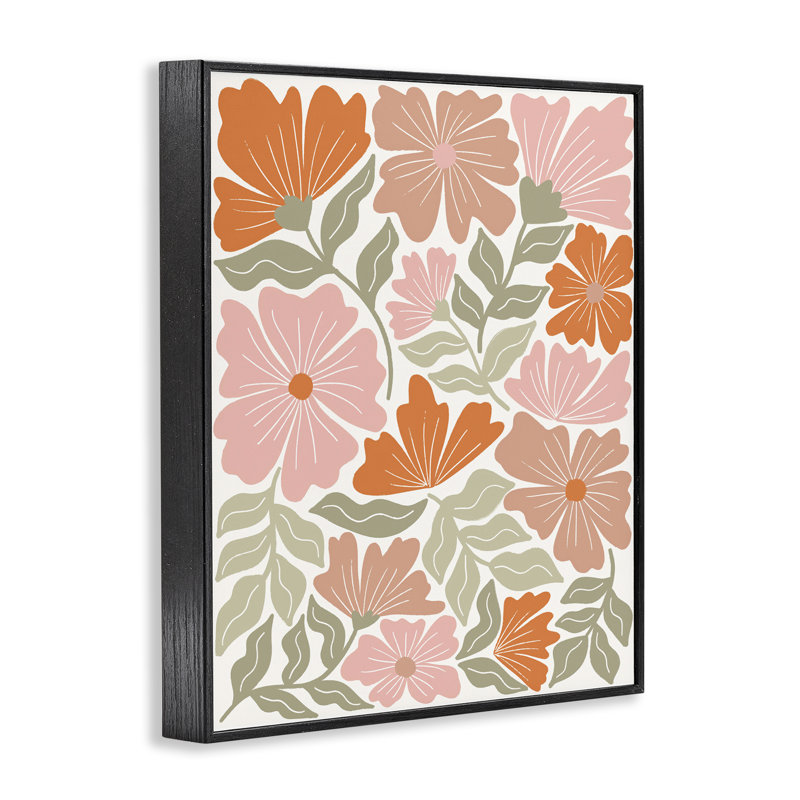 «Funky Asymmetric Florals», art de la giclée encadrée par Taylor Shannon Designs, Giclée encadrée noir minuit