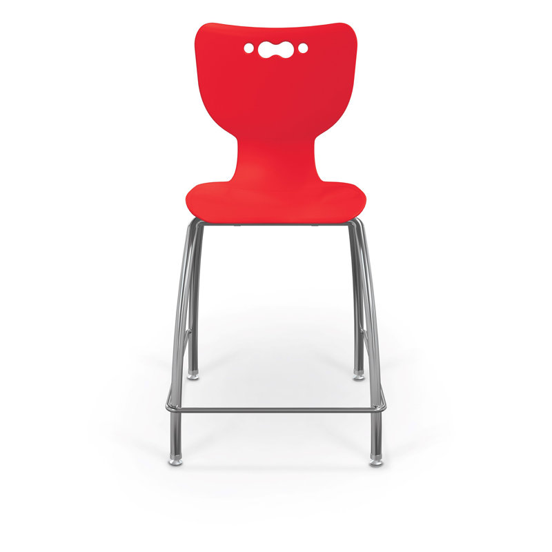 Tabouret de classe à 4 pieds Hierarchie, Rouge, H 39,75 po x l 20,5 po x P 22 po