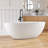 Forma 61'' Freestanding Tub Solid Surface Stone Resin Free Standing Soaking Bathtub-108920054