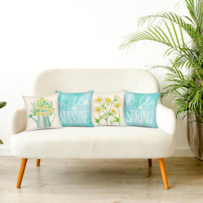 Housse de coussin décoratif pour housses de coussin 4PCS Spring, Bleu