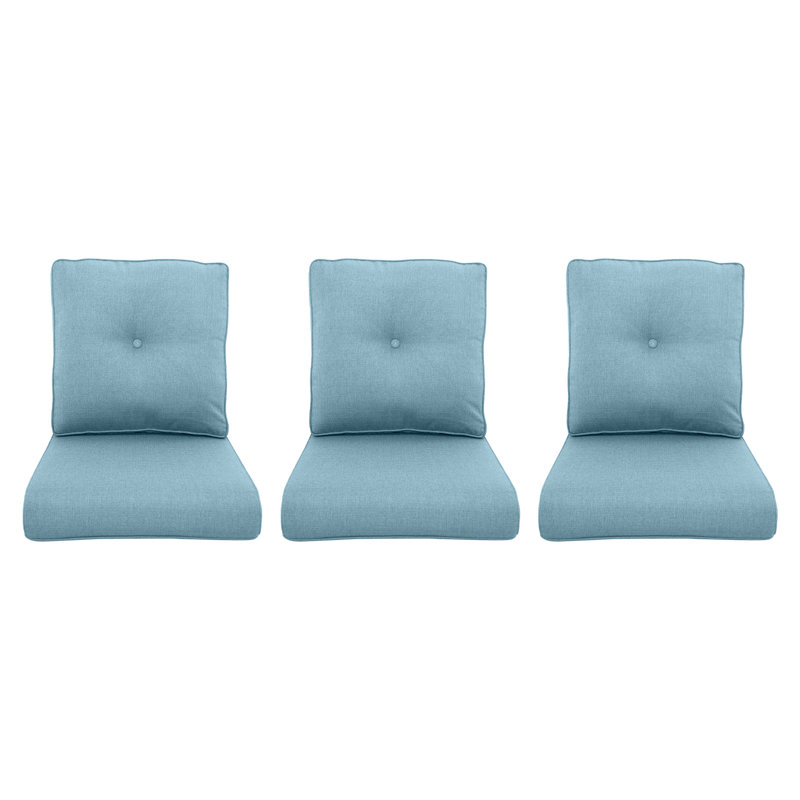 Coussins de remplacement pour meubles d'extérieur 24 po x 22 po Carolina, 3, Bleu