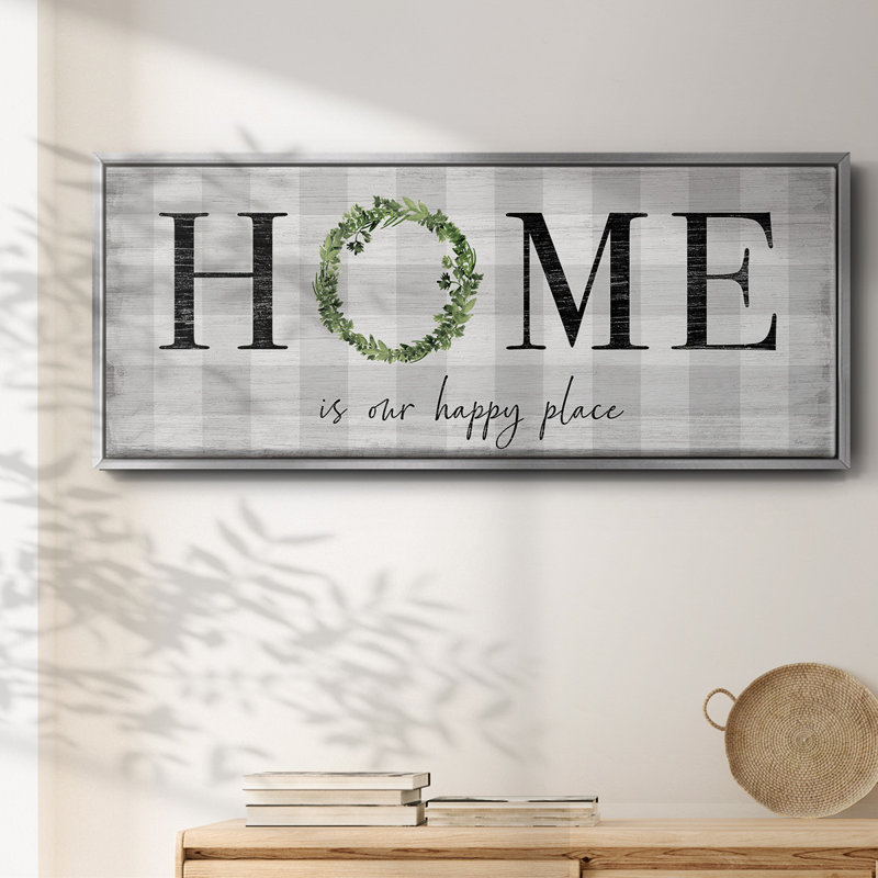 Home is our Happy Place - Toile encadrée, H 24 po x l 60 po