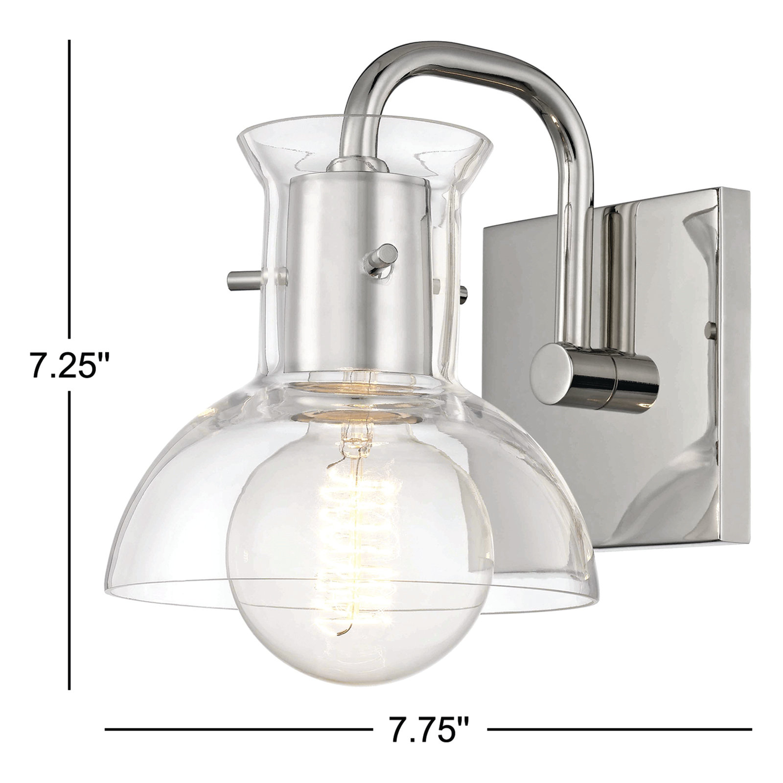 Luke Dimmable Bath Sconce, Polished Nickel