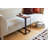 Small Metal And Wood Bedside Compact Side Table - Narrow C Shaped Slim End Table-1517750980