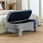 Banc rembourré avec rangement rabattable et pieds robustes-1025254526