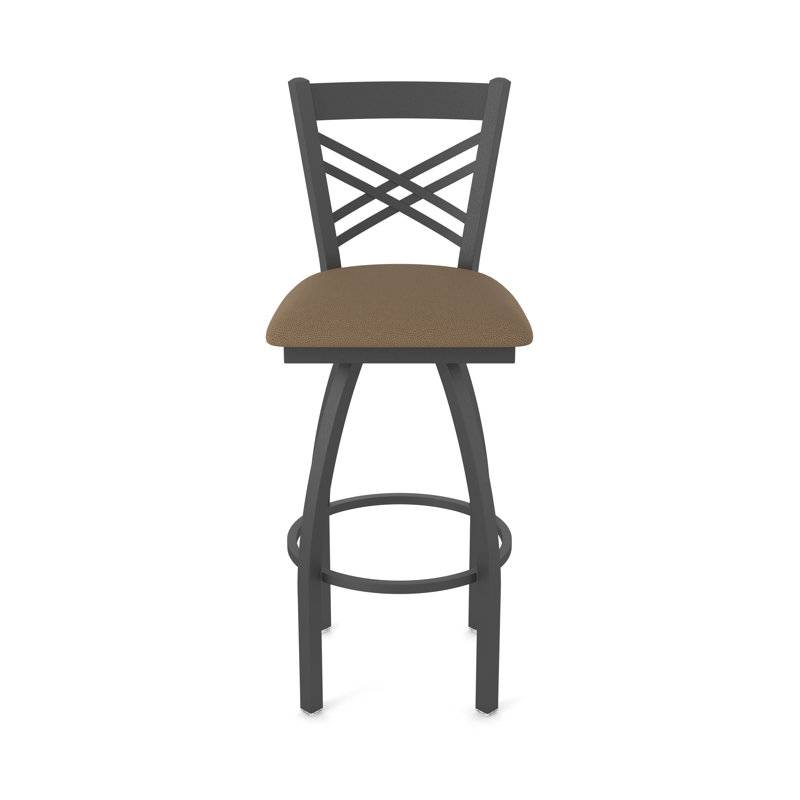 Tabouret pivotant 820 Catalina, Étain, Vinyle - thatch chaume, Tabouret de bar (siège d'une hauteur de 30 po)